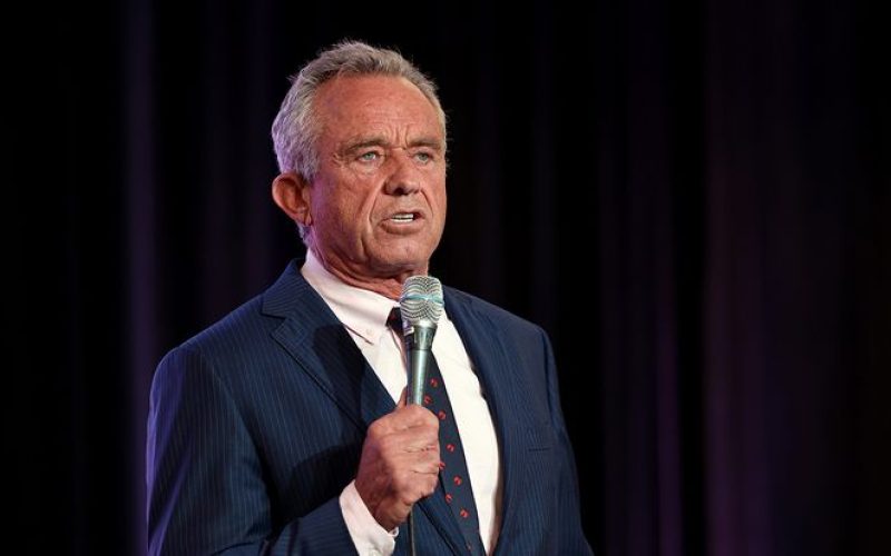WASHINGTON, DC - MAY 24: Independent presidential candidate Robert F. Kennedy Jr. speaks at the Libertarian National Convention on May 24, 2024 in Washington, DC. Kennedy is seeking qualification to be part of the first presidential debate currently scheduled on June 27 between Democratic presidential nominee President Joe Biden and Republican presidential nominee former President Donald Trump.  (Photo by Kevin Dietsch/Getty Images)
